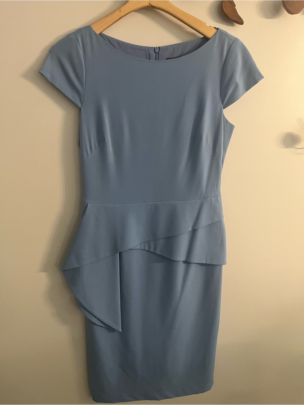 Vince Camuto Dusty Light Blue Cap Sleeve Peplum Dress